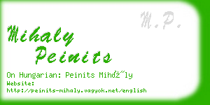 mihaly peinits business card